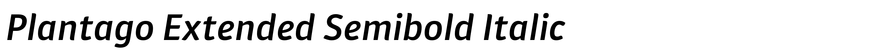 Plantago Extended Semibold Italic